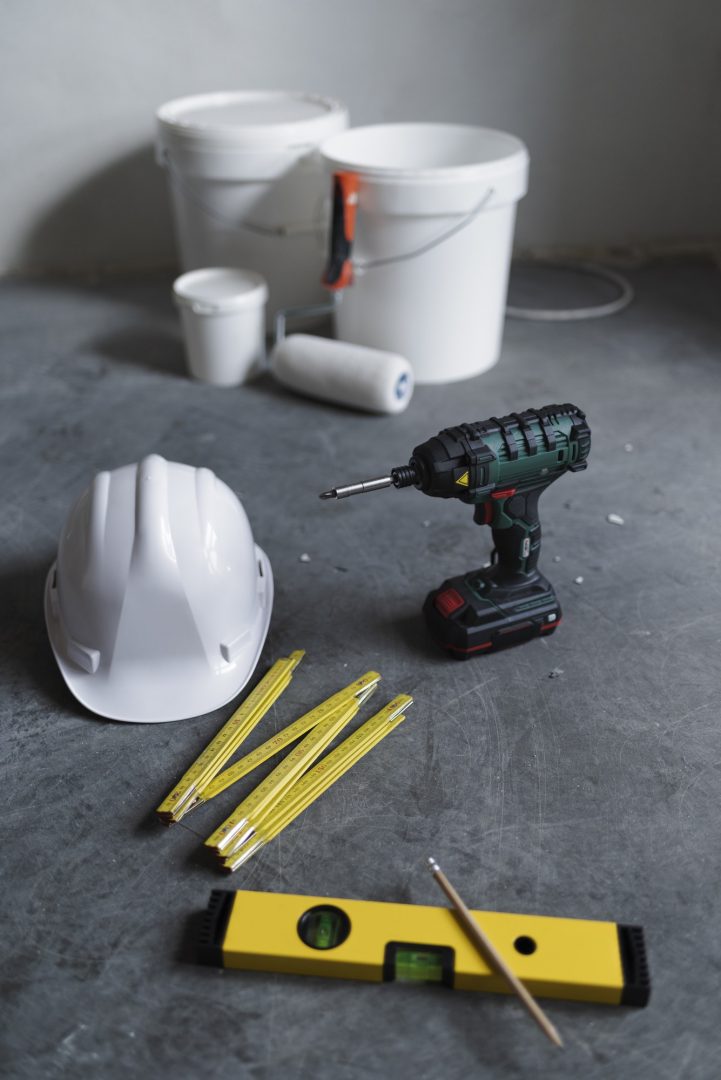Home renovation and DIY tools still life