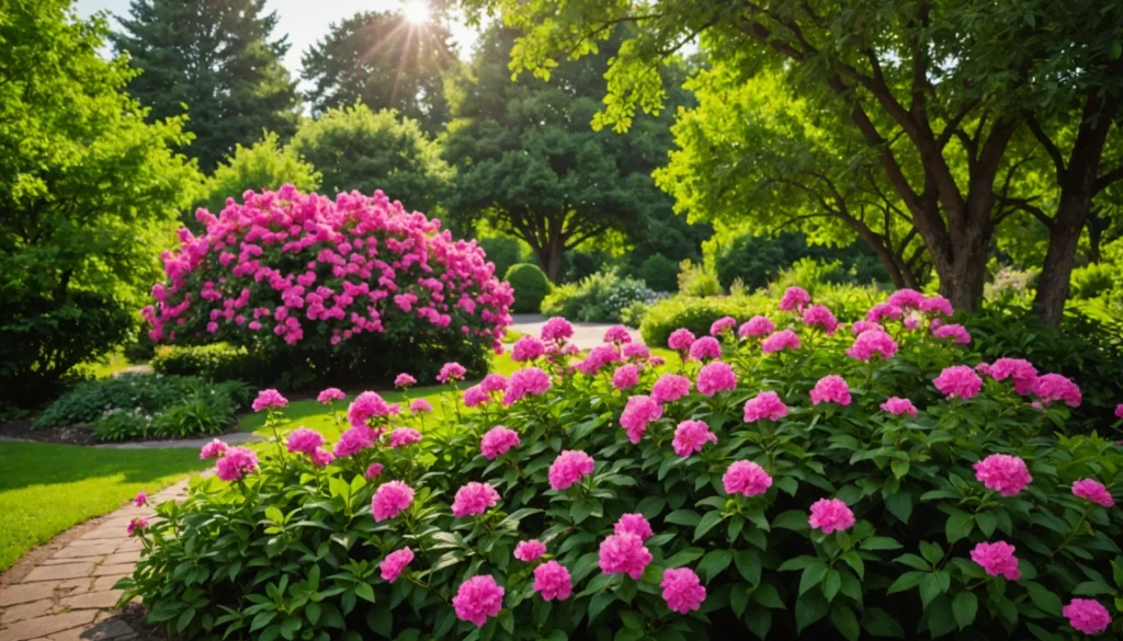 buisson à fleurs roses