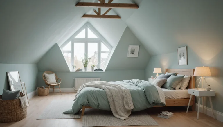 peindre une chambre avec pente de toit