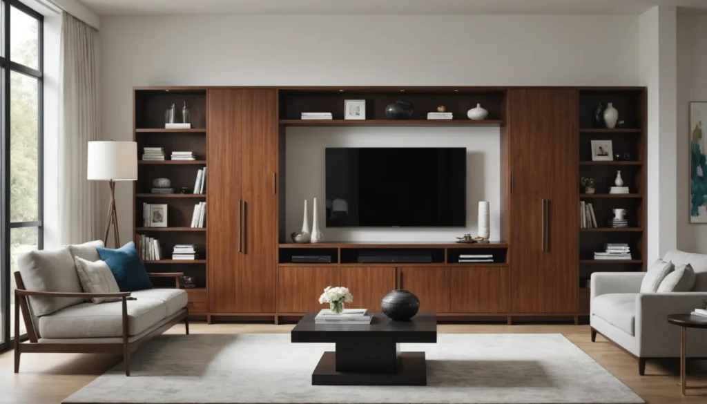 télé encastrée dans une armoire