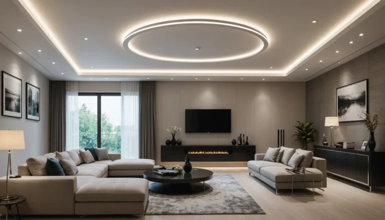 plafond suspendu moderne pour salon