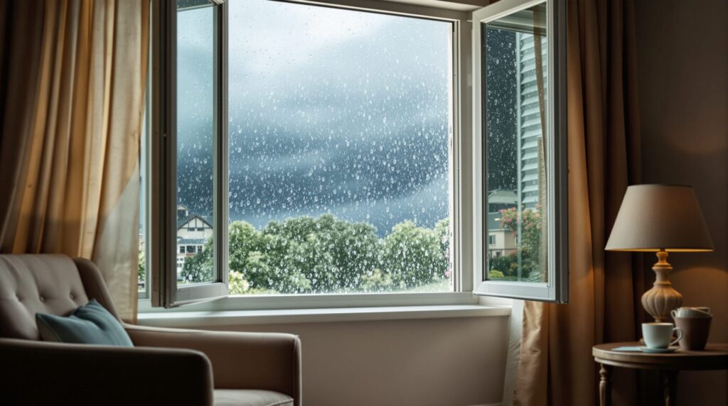 fenêtre ouverte orage