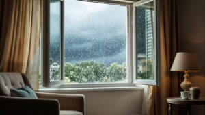 fenêtre ouverte orage