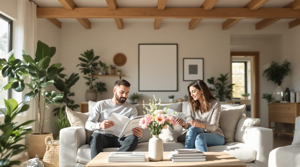 salon avec poutre apparente