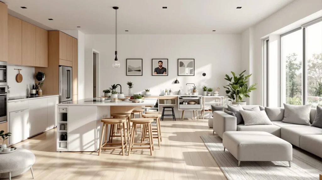 amenager une piece cuisine salon salle a manger