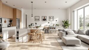 amenager une piece cuisine salon salle a manger