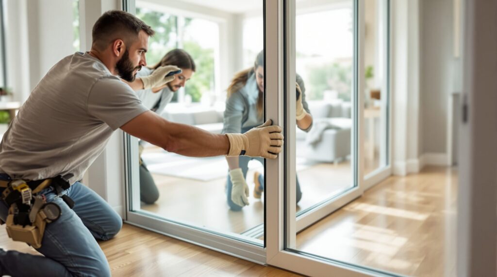 installation baie vitrée