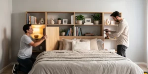 tête de lit bibliothèque à faire soi-même