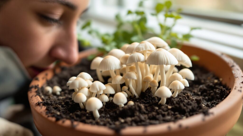 champignon qui pousse dans terreau