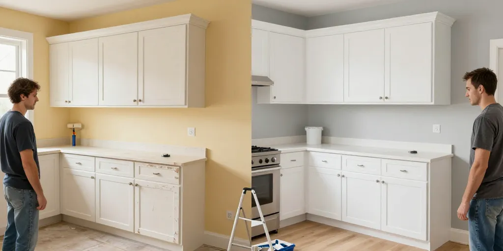 cuisine repeinte : avant/après