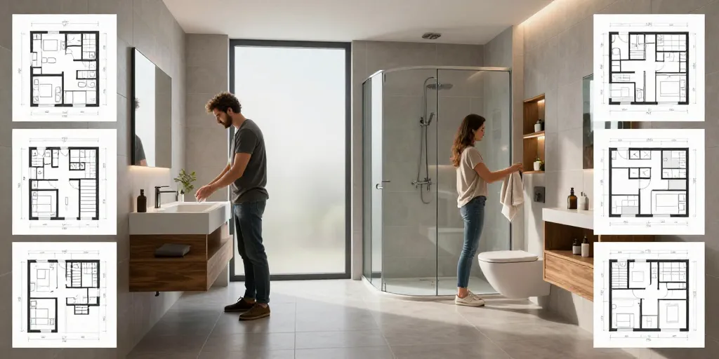 plan salle de bain 10m2 rectangulaire