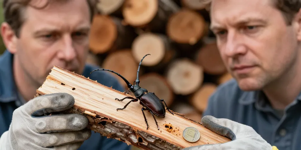 capricorne insecte bois de chauffage