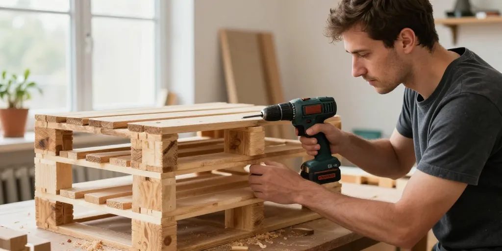 meuble de rangement en palette facile