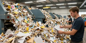 papier déchiqueté recyclage